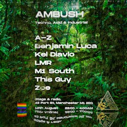 Ambush presents: TECHNO IN THE BASEMENT Tickets | Stage And Radio Manchester  | Thu 12th August 2021 Lineup