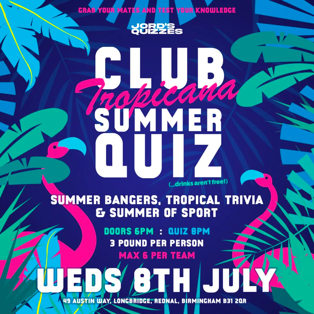 Club Tropicana Summer Quiz @ Herberts Yard at Herberts Yard