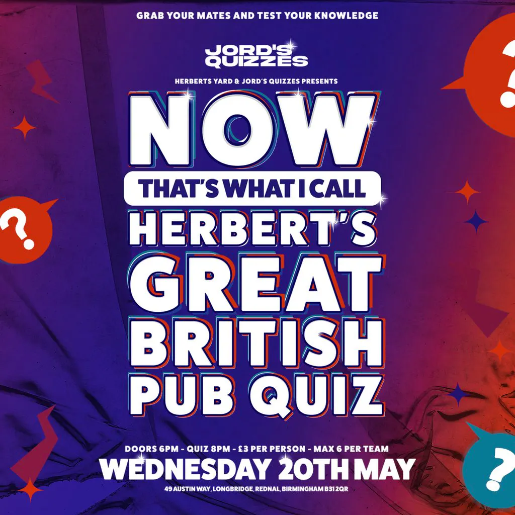Herbert's Yard: The Great British Pub Quiz at Herbert's Yard