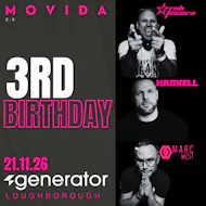 MOVIDA 3rd Birthday - Rob Tissera, HASKELL & Marc West! 21st NOV at The Generator