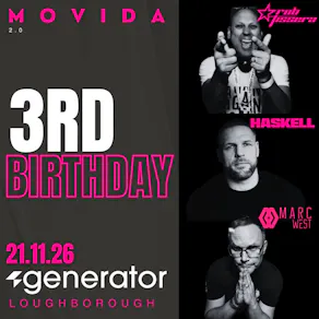 MOVIDA 3rd Birthday - Rob Tissera, HASKELL & Marc West! 21st NOV