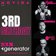 MOVIDA 3rd Birthday - Rob Tissera, HASKELL & Marc West! 21st NOV at The Generator