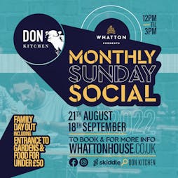 Don Kitchen Pop-Up Sunday Social Tickets | Whatton House Loughborough  | Sun 21st August 2022 Lineup