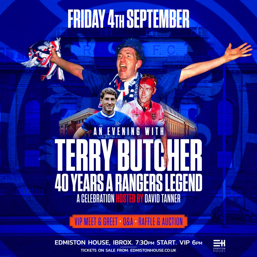An Evening With Terry Butcher... 40 Years a Rangers Legend at Edmiston House