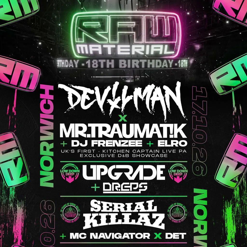 Raw Material 18th Birthday FT Devilman X MR.Traumatik + More at Kudos Bar And Nightclub