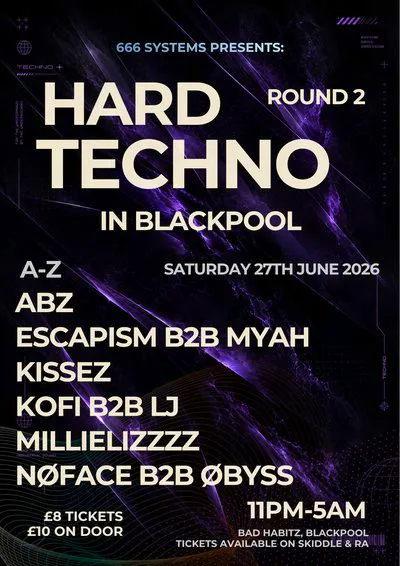 Tickets: Hard Techno in Blackpool - ROUND 2 | Bad Habitz Blackpool