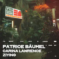 Patrice Baumel (4 hour set), Carina Lawrence & ZIYING at Unit 2, 110 Pennington St, London E1W 2BB