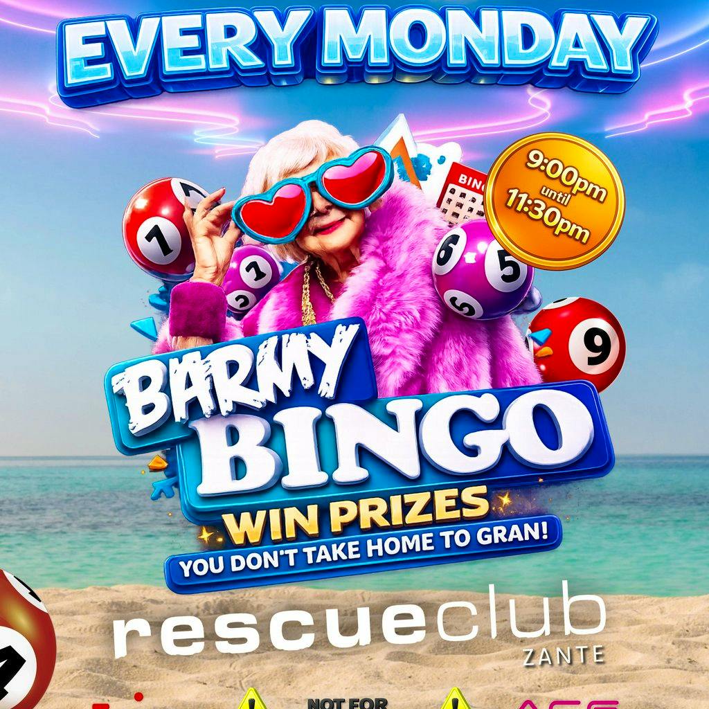 Barmy Bingo at Rescue Zante